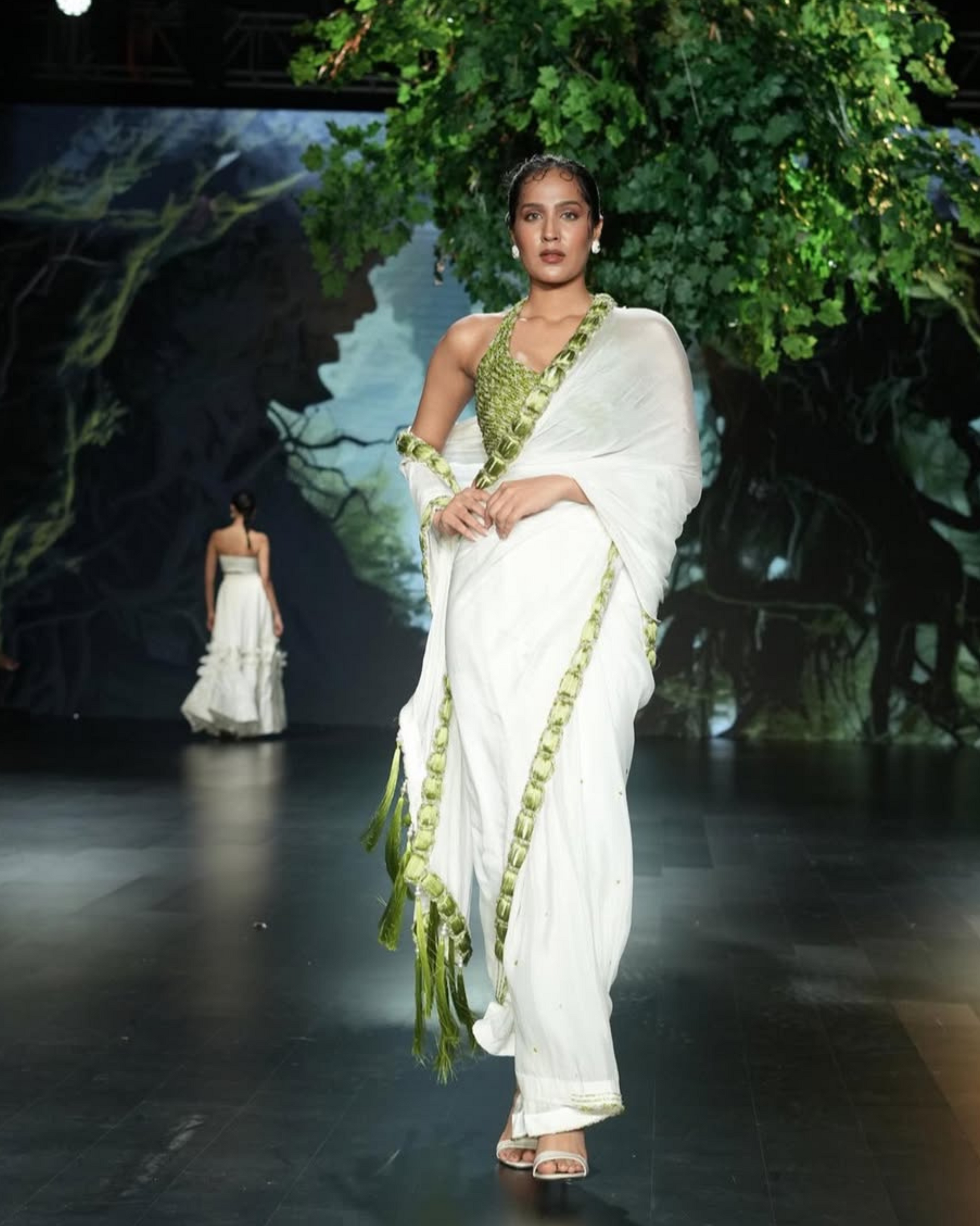 Delicate White Saree