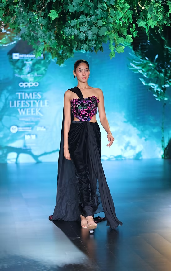 Black String Art Gown