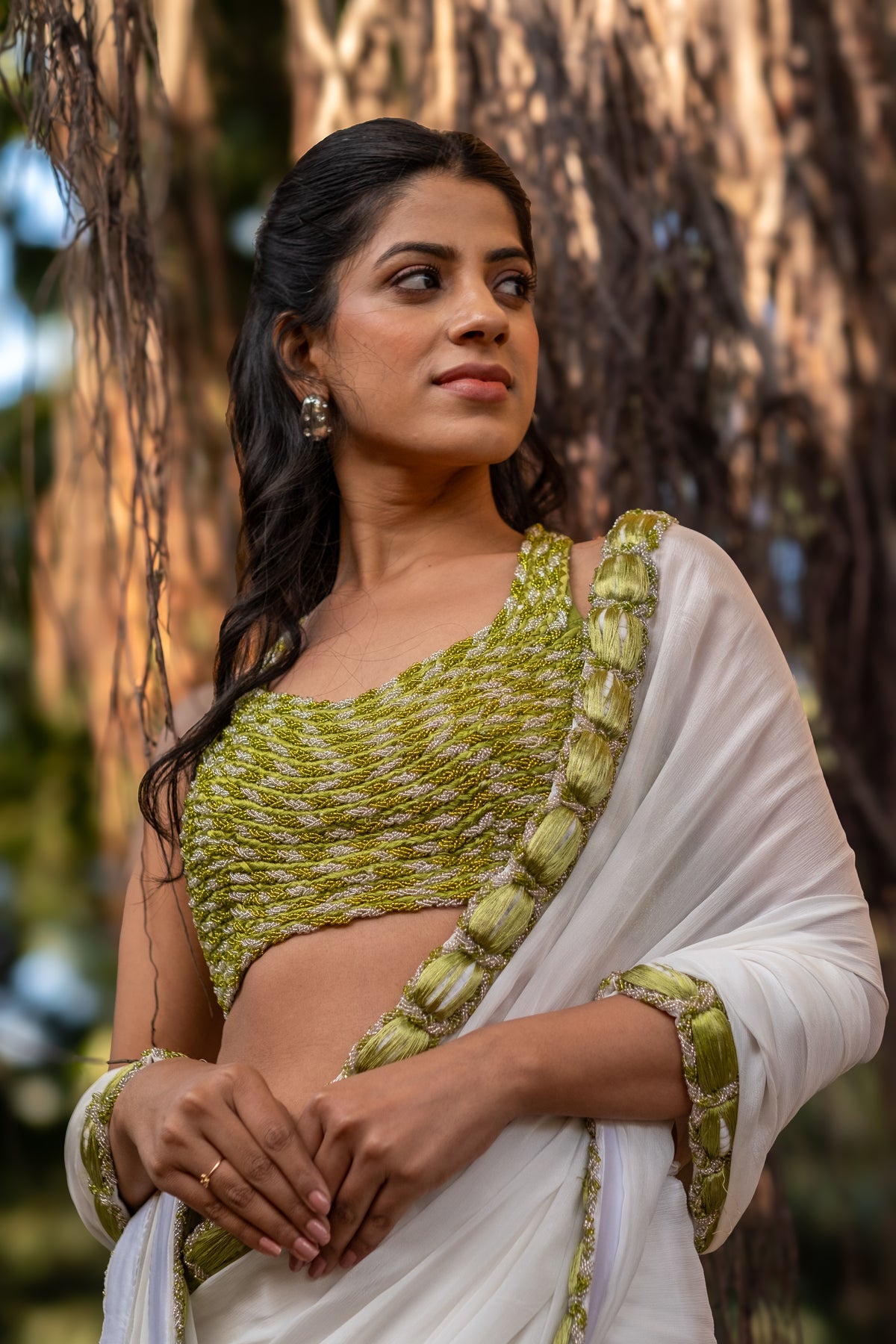 Delicate White Saree