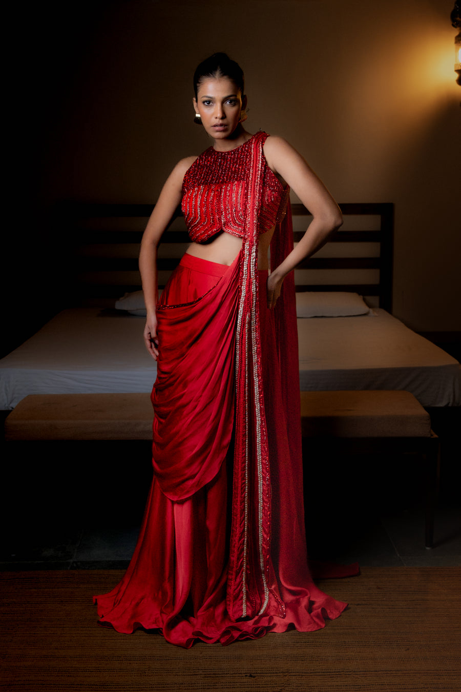 RED THREAD SAREE