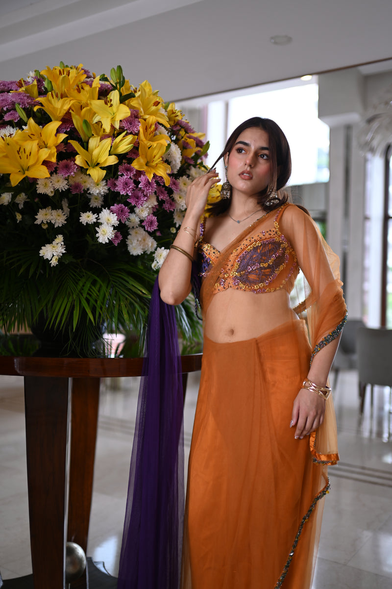 Rust Orange Signature Saree