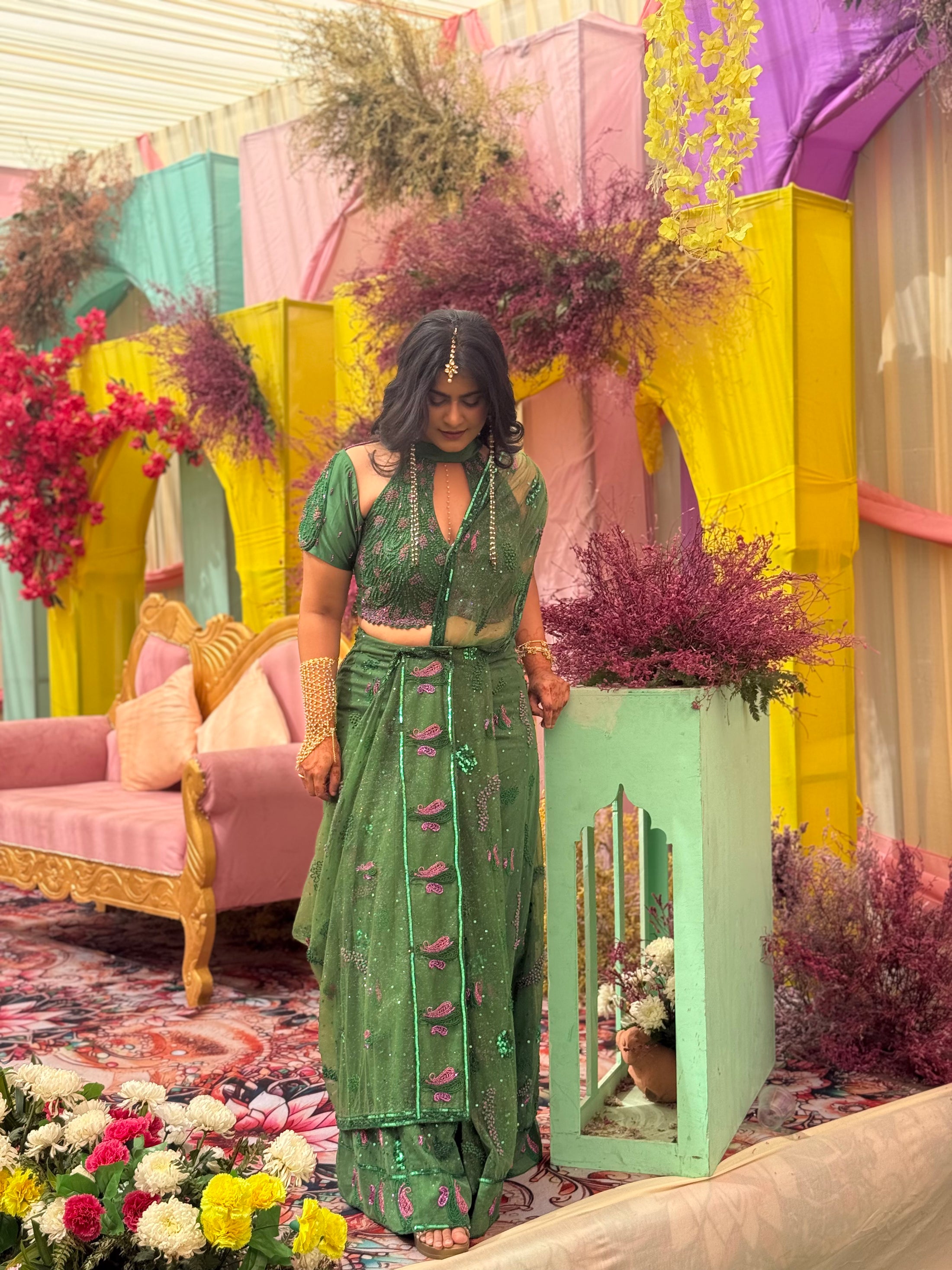Emerald Green Saree
