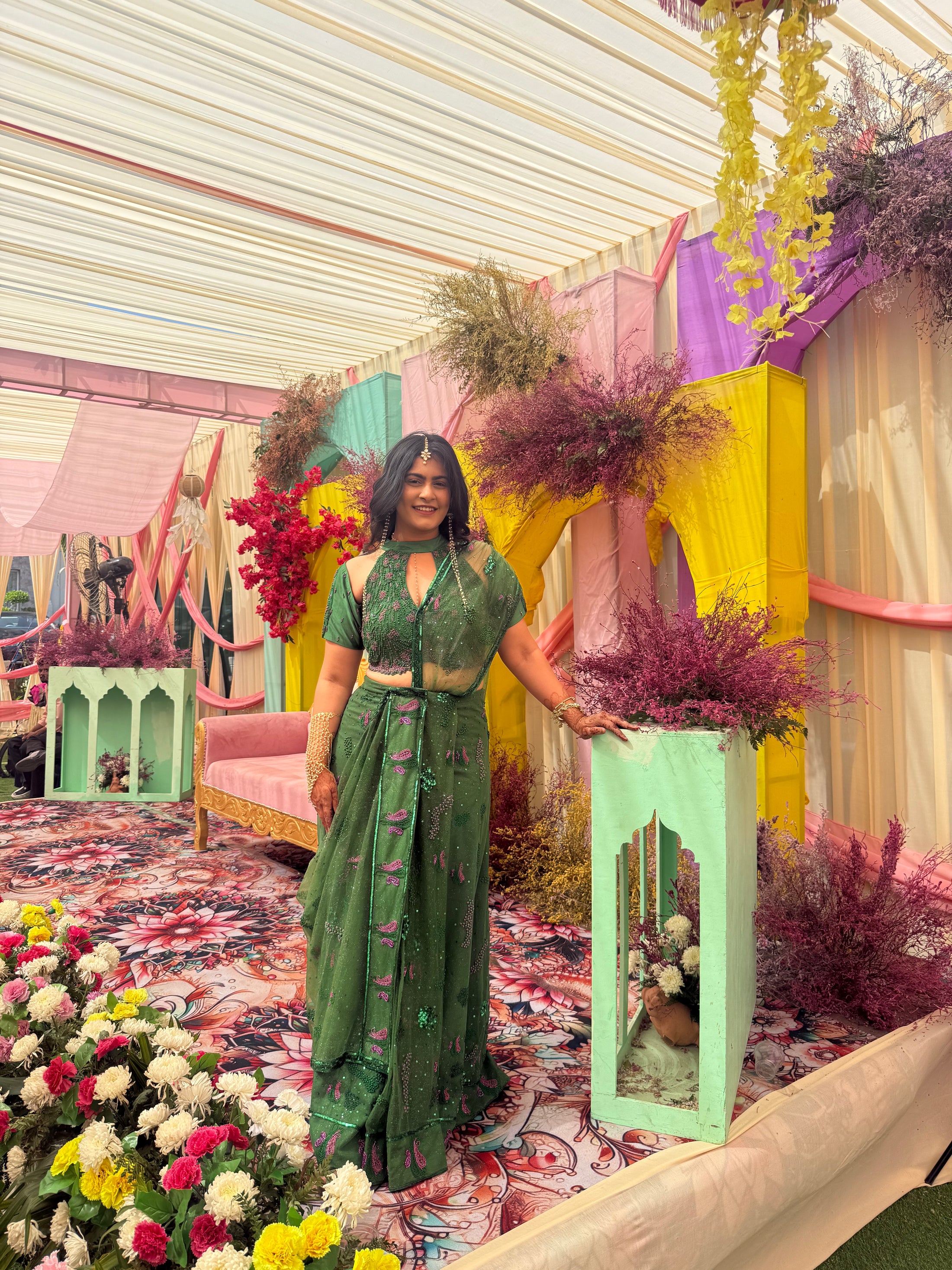 Emerald Green Saree