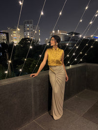 Gold Ruched Drape Set