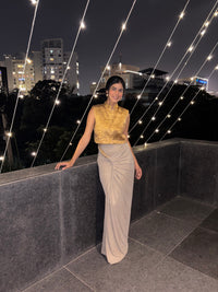 Gold Ruched Drape Set