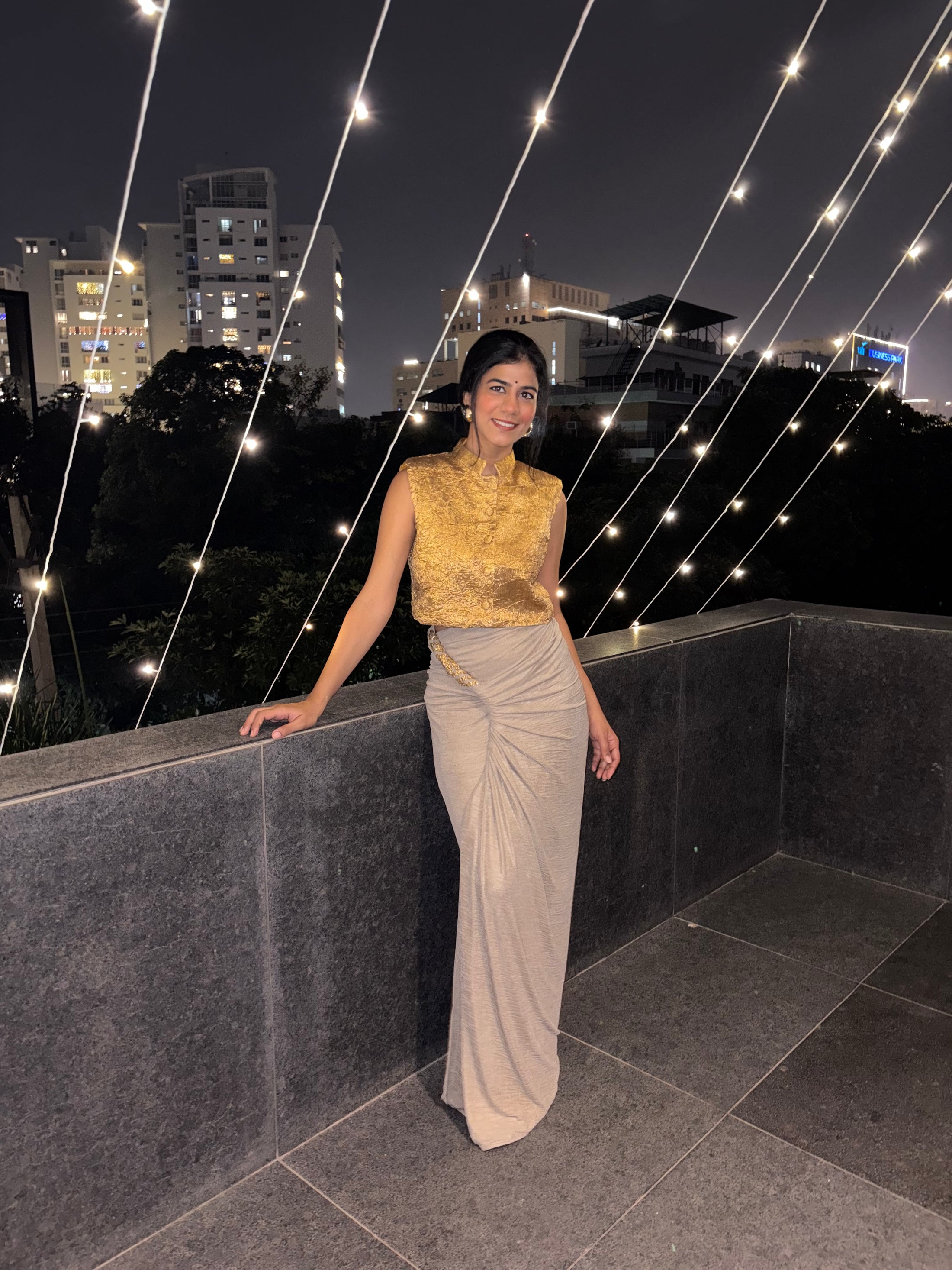Gold Ruched Drape Set