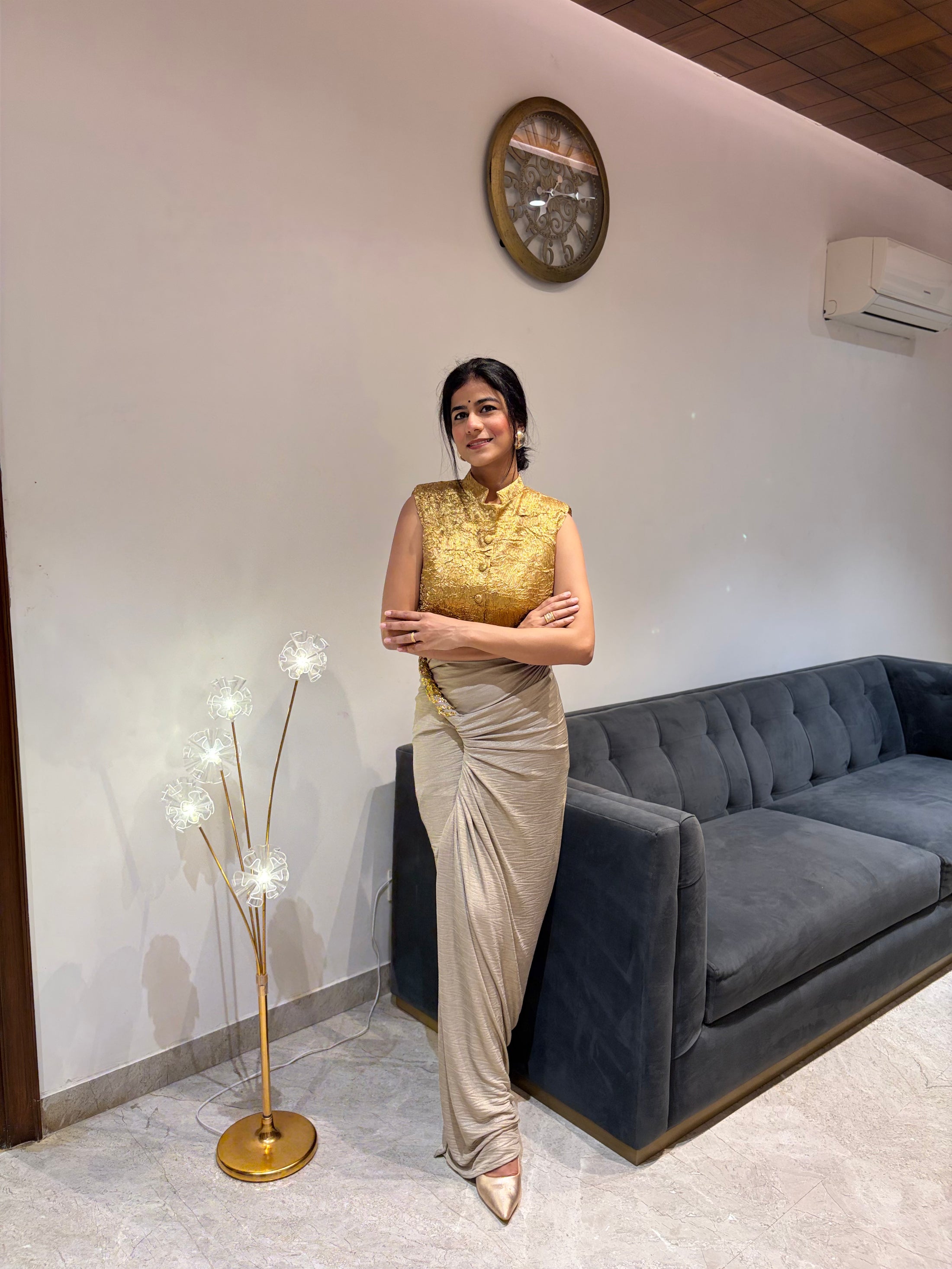 Gold Ruched Drape Set