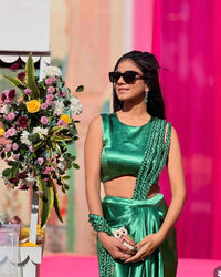 Green Braided Saree