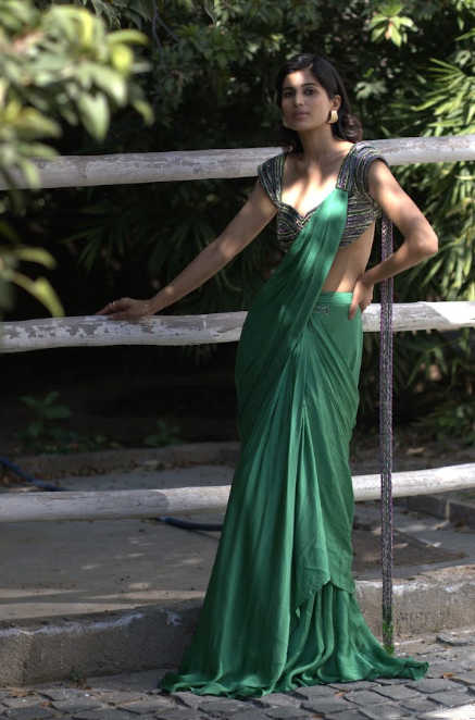 The Green Saree Set