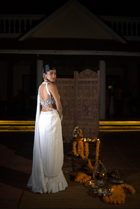 Ivory Pearl Saree