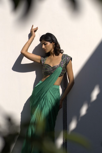 The Green Saree Set